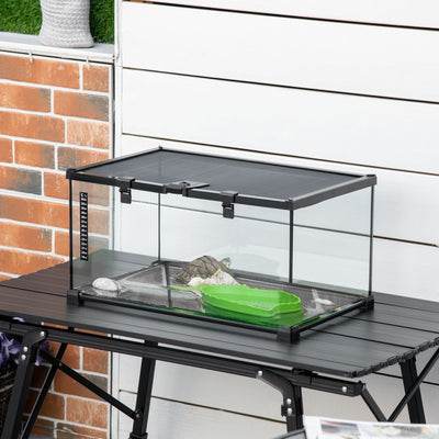 Reptile Terrarium, Black (50x30x25cm) Pawhut