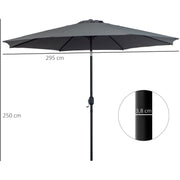 3m Tilting Garden Parasol with Crank Handle Outsunny