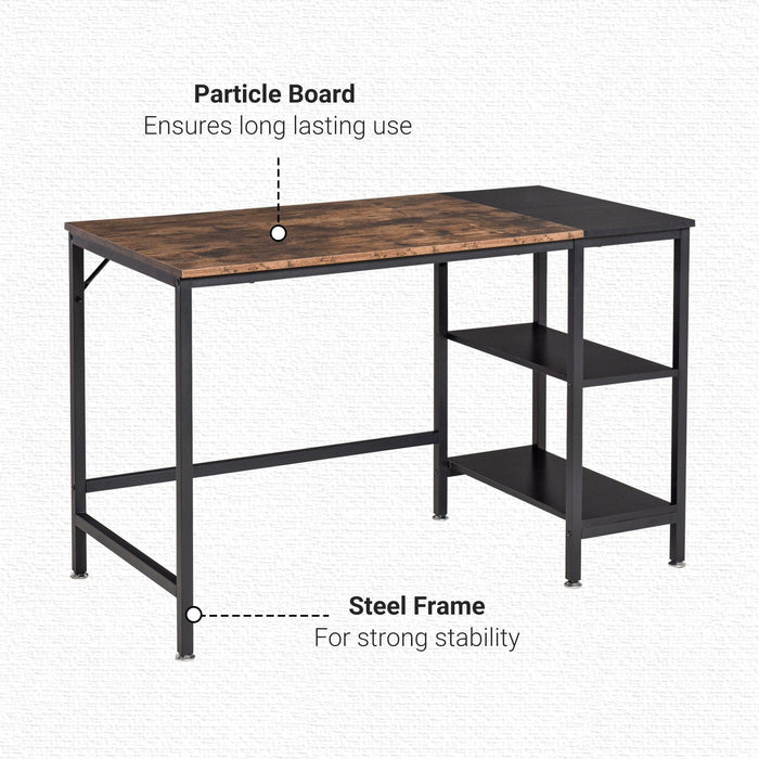 Study & Home Office Desk With Shelves, 120x60x76cm