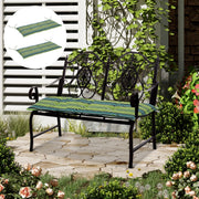2pc Green Striped Chair Cushion Set Outsunny