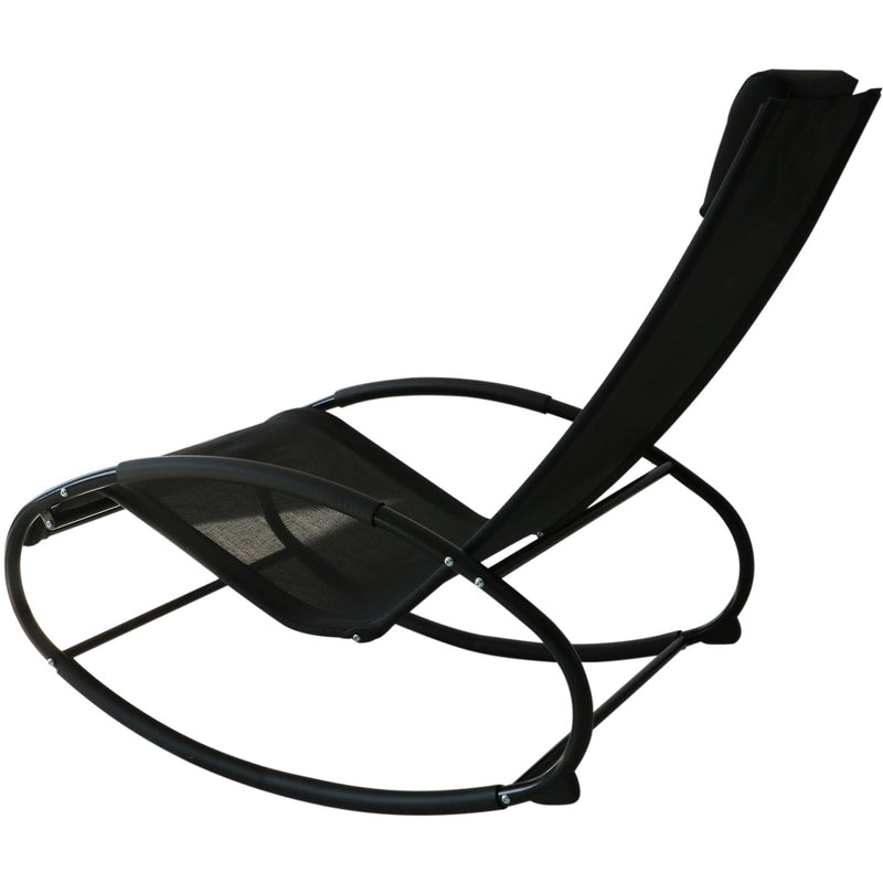 Rocker Sun Lounger With Pillow Outsunny