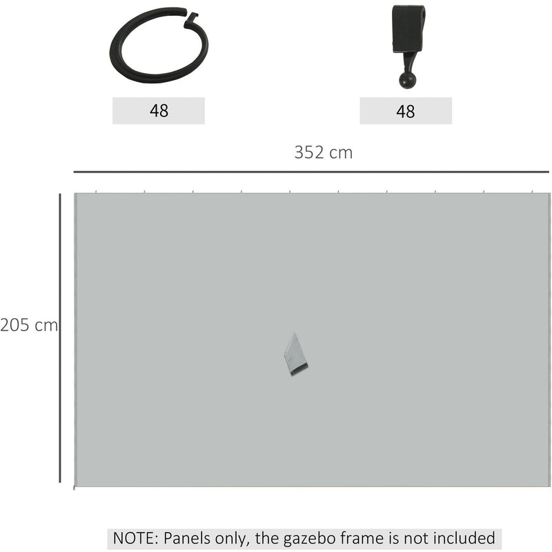 Sides For Gazebo, 4-Pack, Universal, Fits Most 3x4m Gazebo