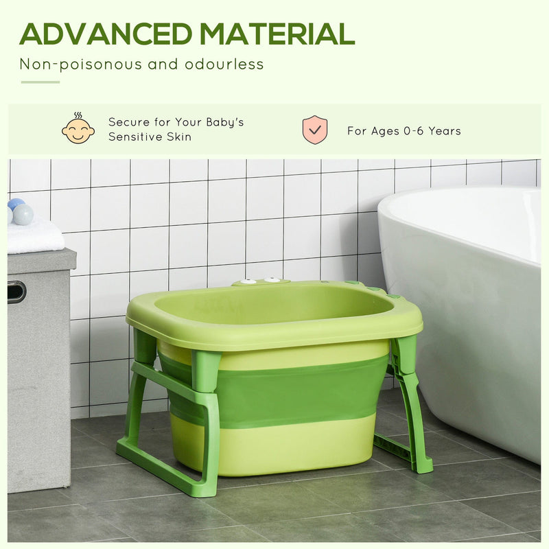 Collapsible Baby Bath Tub, Green, 0-6 Years