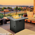 Square Propane Fire Pit Table - 40000 BTU, Cover, 71x71x62cm Outsunny