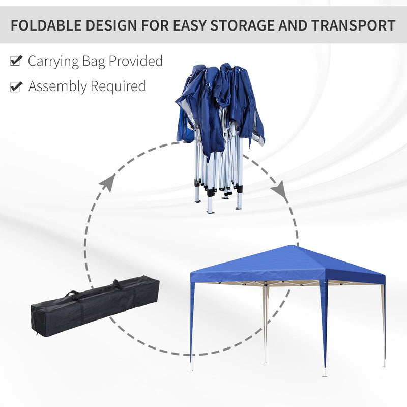 3x3 Pop Up Gazebo, Waterproof, Heavy Duty, Easy Setup, Blue