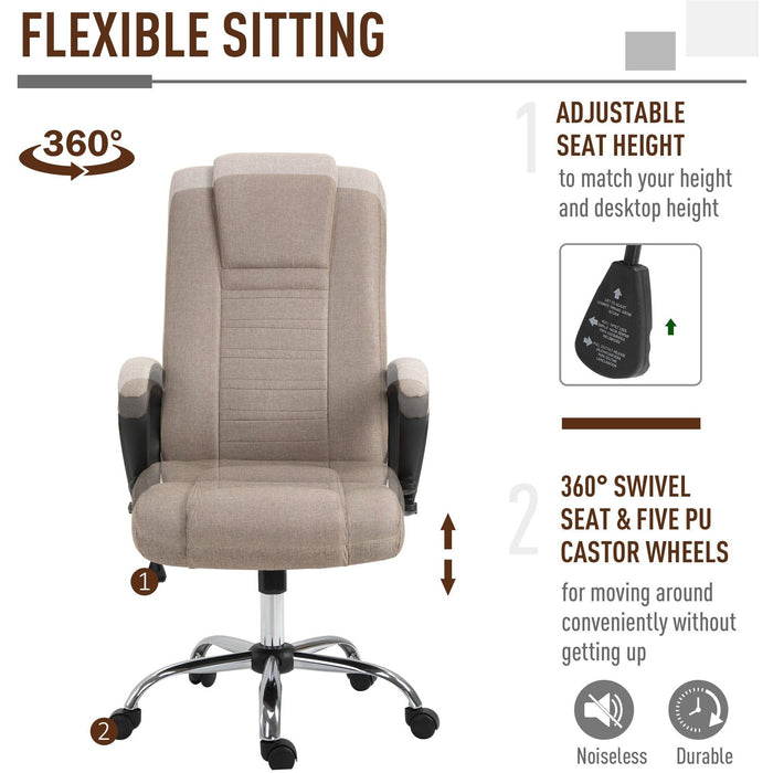 High Back Office Chair With Wheels, Adjustable Height