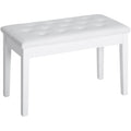 White Piano Stool With Storage Homcom