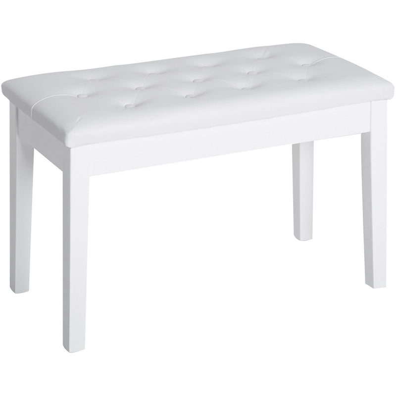 White Piano Stool With Storage