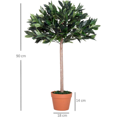 3ft Artificial Olive Tree, Indoor, Home/Office, Orange Pot Homcom
