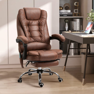 Heated 6-Point Massage Chair Brown Vinsetto