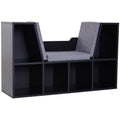 Bookcase With Seat, Storage Unit, 102W x 30D x 61H cm Homcom