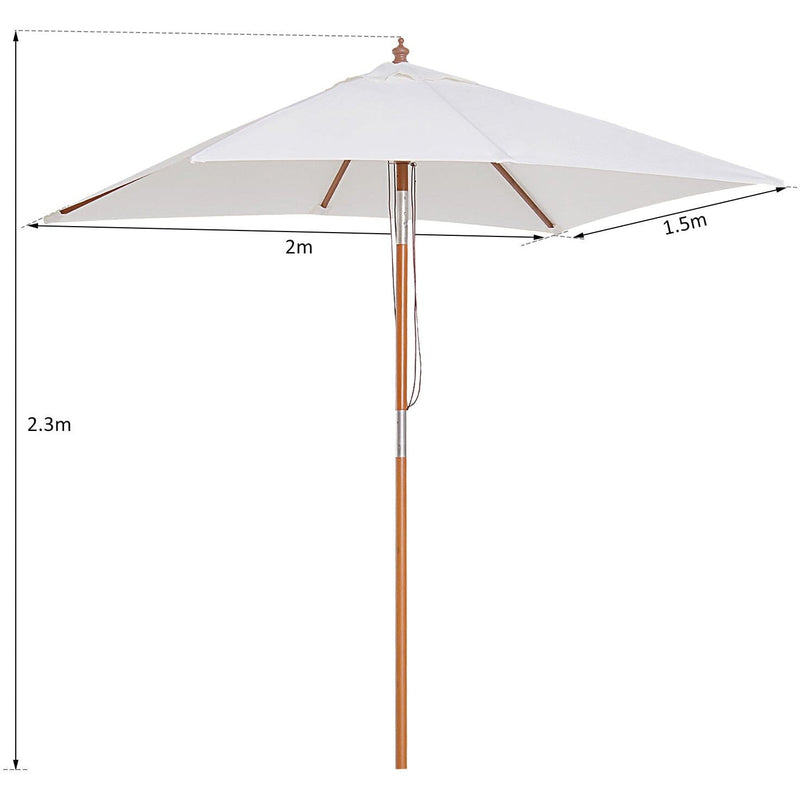 2m Outdoor Tilting Parasol Umbrella, Garden Sun Shade