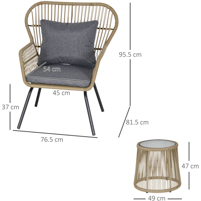 Modern Wicker Bistro Set