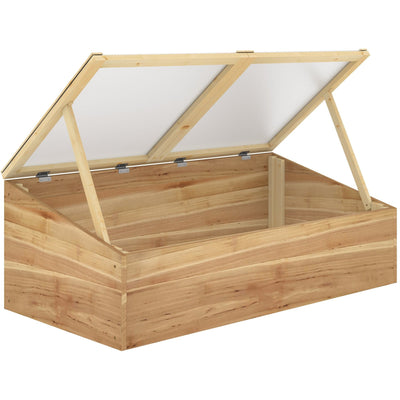 Small Wooden Cold Frame - Polycarbonate - 100x50x36 cm Outsunny