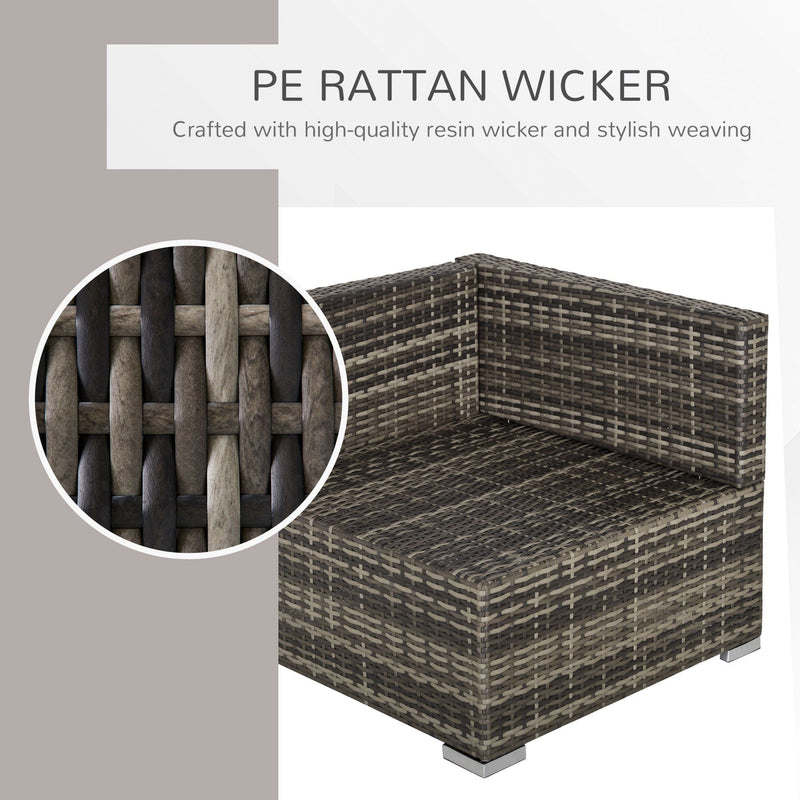 Rattan Wicker Corner Sofa Chair with Cushions