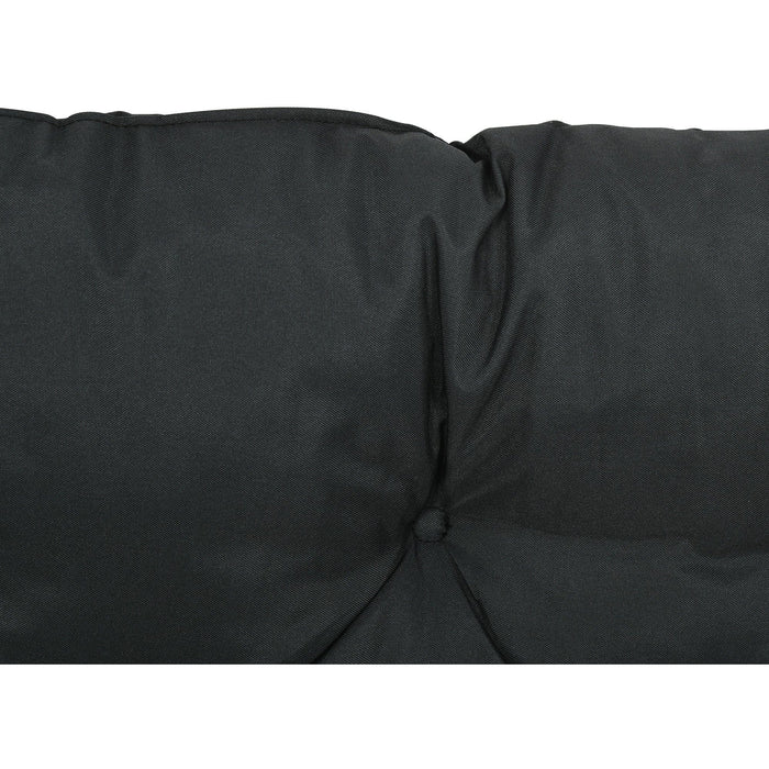 Black 2 Seater Garden Bench Cushion with Ties - 98x100 cm