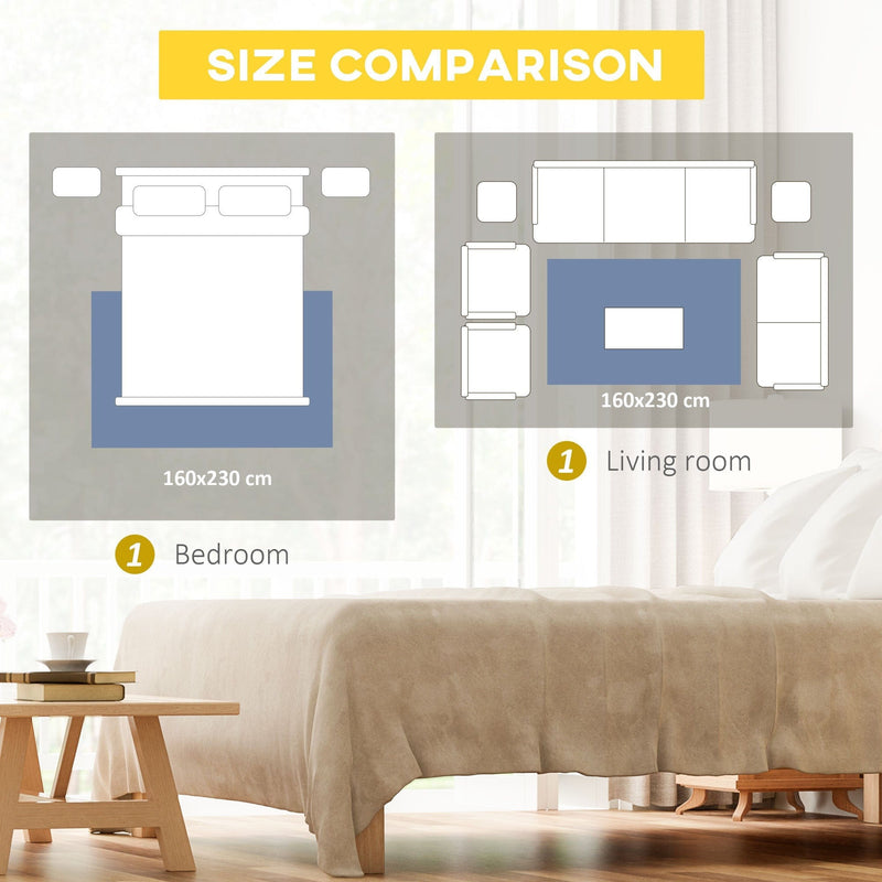 Blue Geometric Rug, Large, 160x230 cm