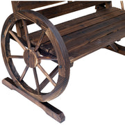 Wagon Wheel Garden Bench Outsunny