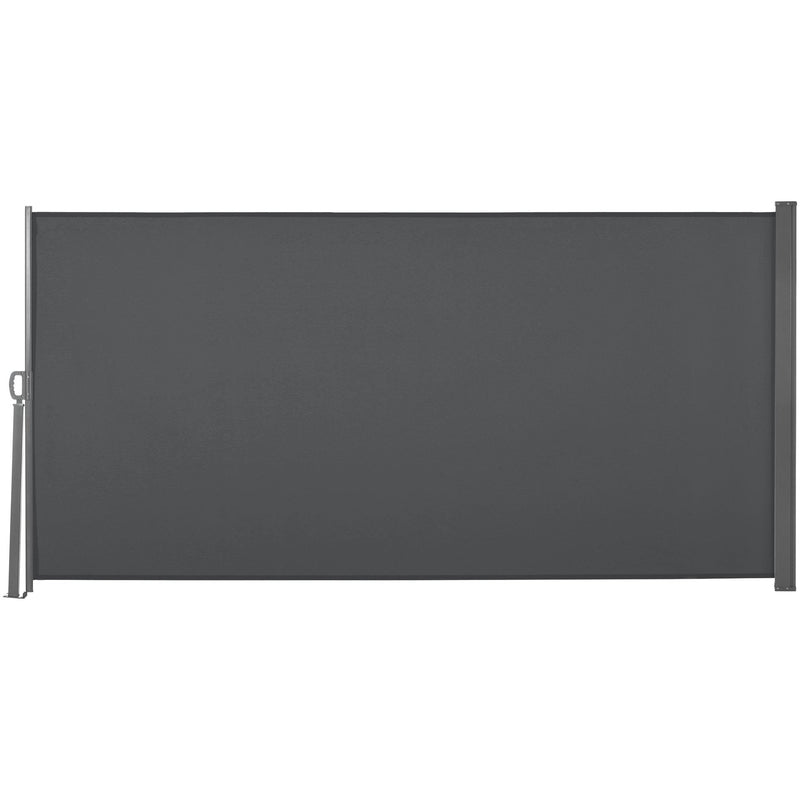 Outsunny Retractable Sun Side Awning Screen Fence Patio Garden Wall Balcony Screening Panel Outdoor Blind Privacy Divider (3x1.6M, Grey) Outsunny