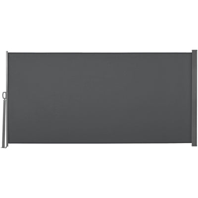 Outsunny Retractable Sun Side Awning Screen Fence Patio Garden Wall Balcony Screening Panel Outdoor Blind Privacy Divider (3x1.6M, Grey) Outsunny