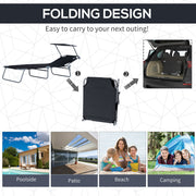 Folding Sun Lounger With Canopy Outsunny