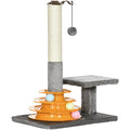 Grey Cat Activity Tower with Toy (56cm) Pawhut