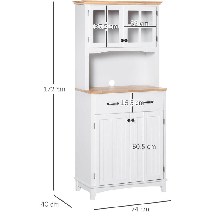 Modern Kitchen Cupboard, 2 Drawers, White