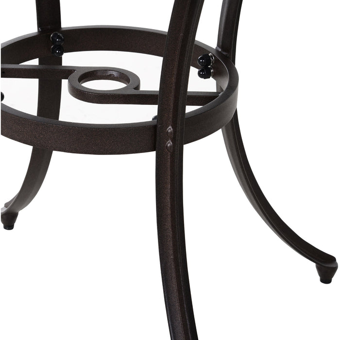 Cast Aluminium Table and Chairs, 4 Chairs, Round Table