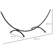 Hammock Stand for Indoor or Garden Use No Trees Needed Metal Frame Black Outsunny