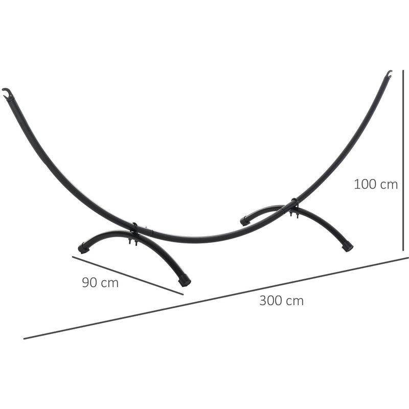 Hammock Stand for Indoor or Garden Use No Trees Needed Metal Frame Black Outsunny