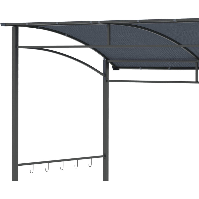 BBQ Grill Gazebo, Metal Frame, Outdoor Sun Shade, 2M, Grey