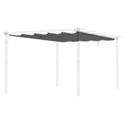 Outsunny Retractable Pergola Shade Cover, Replacement Canopy for 4 x 3 (m) Pergola, Retractable Roof, Dark Grey Outsunny