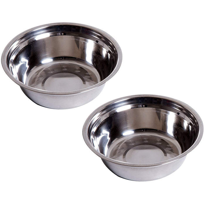 Stainless Steel Pet Feeder - White, 43.7Lx24Wx15Hcm