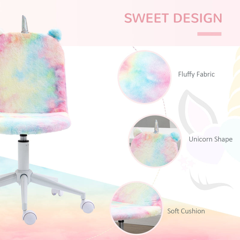 Fluffy Unicorn Office Chair Multi-Colored