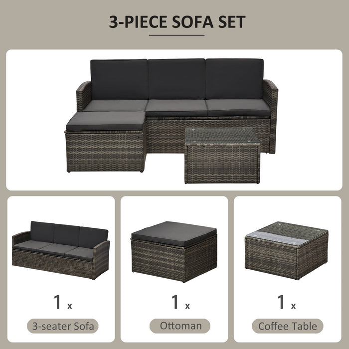 Outdoor Rattan Corner Sofa with Coffee Table