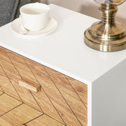 Nordic 2-Drawer Wooden Bedside Table, Scandinavian Design Homcom