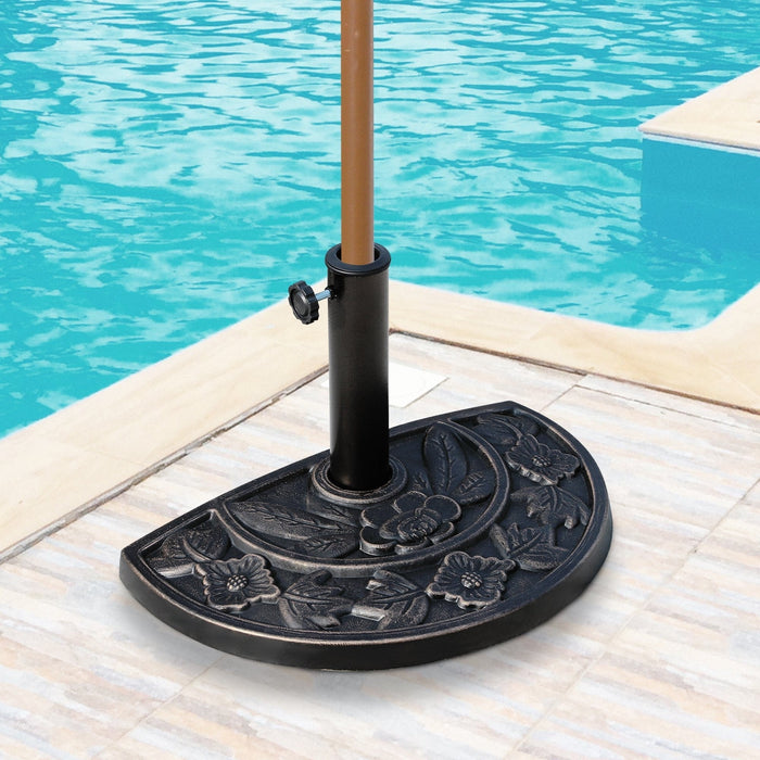 Heavy Duty Half Moon Parasol Base, Bronze