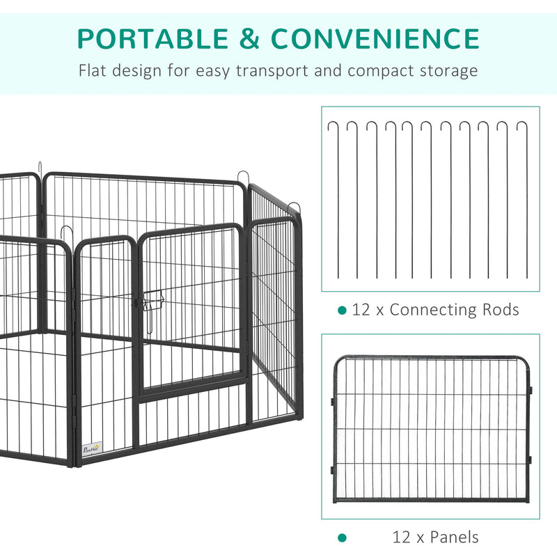 Heavy Duty Pet Play Pen with 2 Doors, 80x60cm