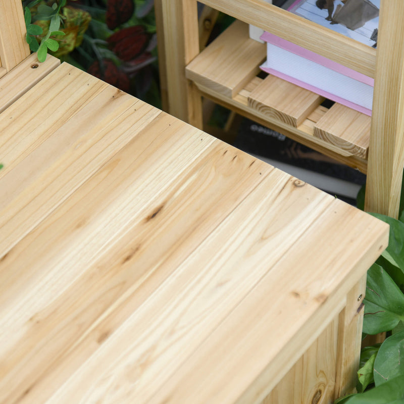Garden Arch Wood Bench with Outdoor Storage Box