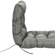 Outsunny Garden Back Chair Cushion, Comfortable Patio Seat Cushion Pad with Backrest for Outdoor & Indoor Use, Light Grey Outsunny