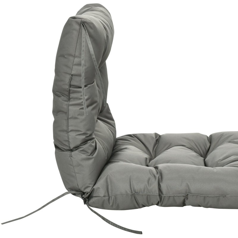 Outsunny Garden Back Chair Cushion, Comfortable Patio Seat Cushion Pad with Backrest for Outdoor & Indoor Use, Light Grey Outsunny