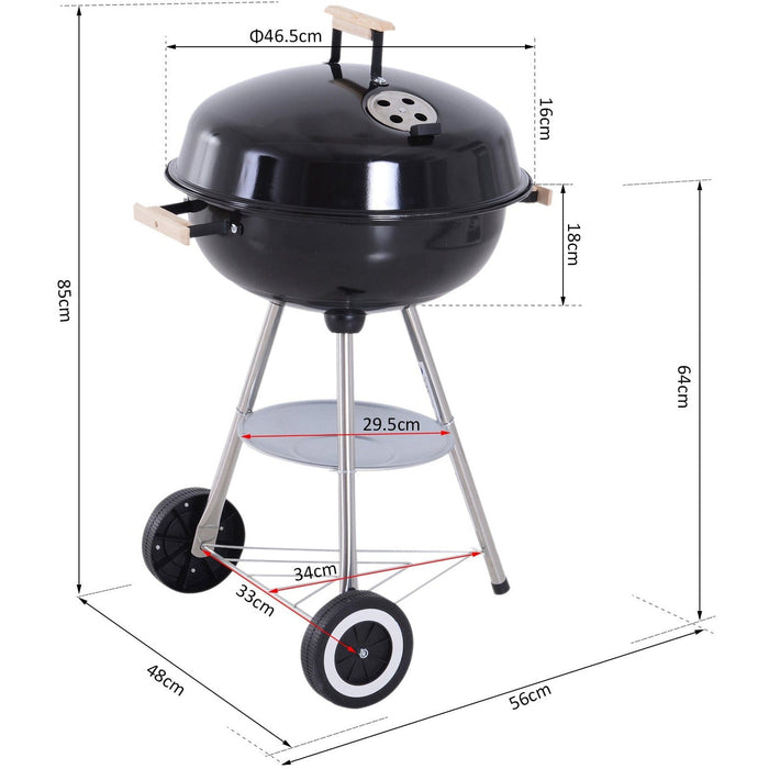 Charcoal Kettle Barbecue With Wheels