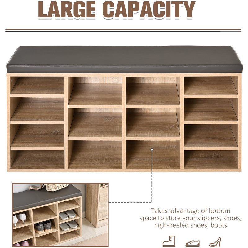 Hallway Bench With Shoe Storage and Cushion
