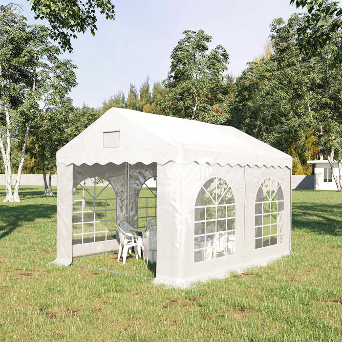 Large White Party Tent With Church Style Windows 