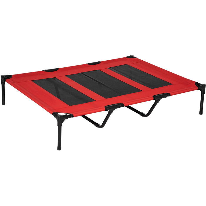 Raised Cooling Pet Bed, Breathable, XL, 122x92x23cm, Red