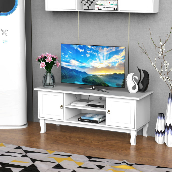 Elegant TV Cabinet With Storage, White