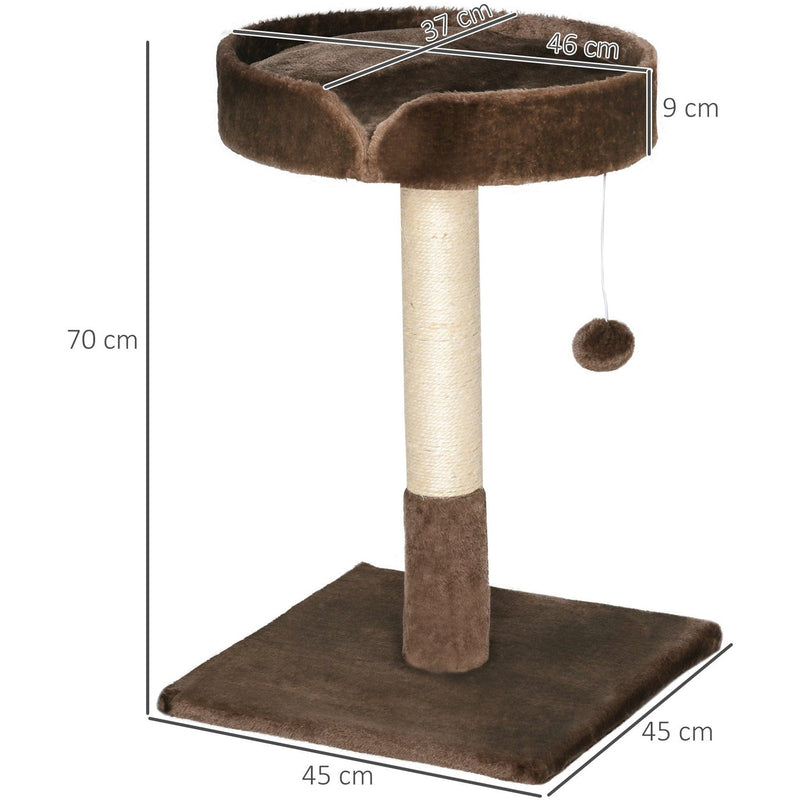 Small Cat Tree, Indoor, Sisal Scratching Post, Brown