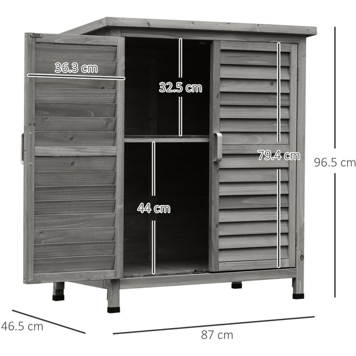 Small Outdoor Storage Cupboard - Solid Fir Wood - 87x46x96cm