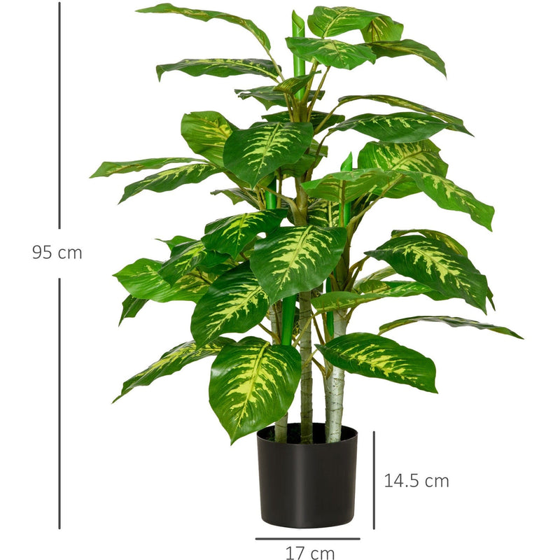 Artificial Evergreen Tree Fake Decorative Plant in Nursery Pot for Indoor Outdoor Décor, 95cm