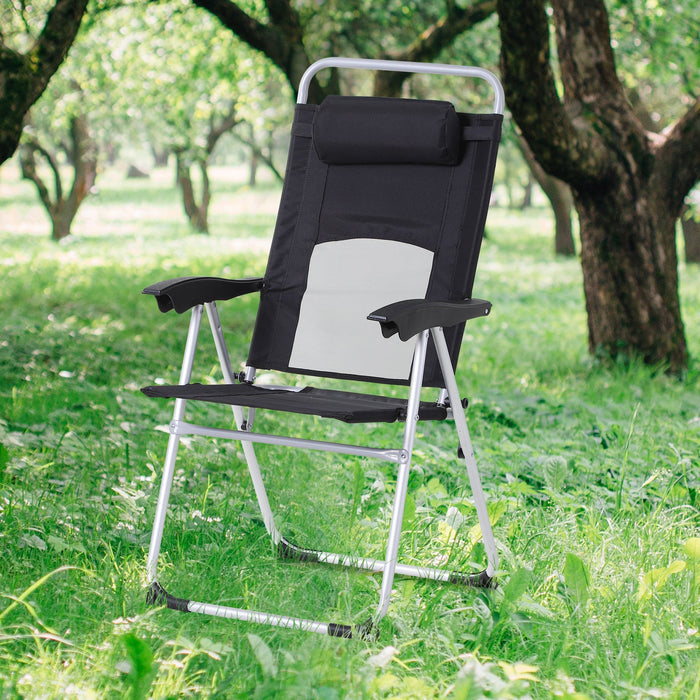 Folding Metal Garden Chair, 3 Reclining Position